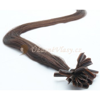 Přírodně černé vlasy k prodloužení - keratin, 50 cm, 20 pramenů (001B)