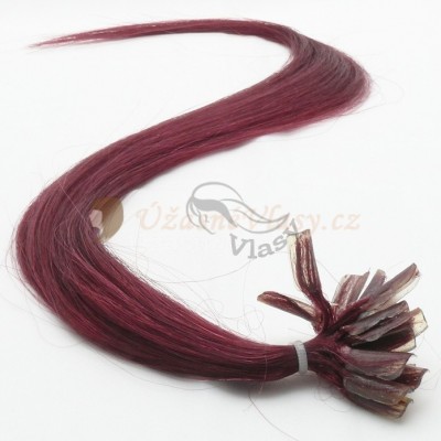 Burgundské vlasy - keratin, 50 cm, 25 pramenů (BG) Burgundské vlasy - keratin, 50 cm, 25 pramenů (BG)