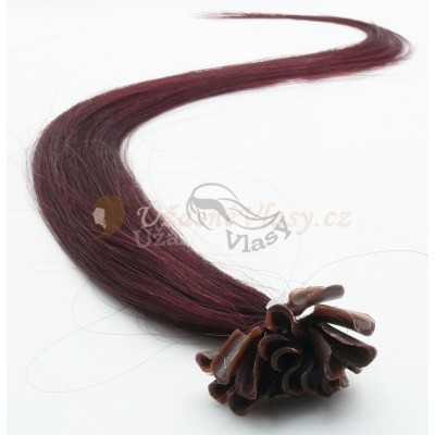 Fialovo-hnědé vlasy - keratin, 50 cm, 25 pramenů (099J) Fialovo-hnědé vlasy - keratin, 50 cm, 25 pramenů (099J)