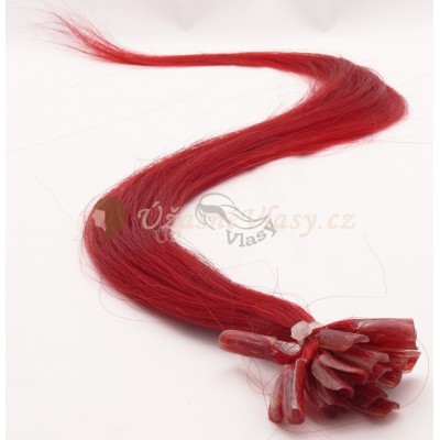 Červené vlasy k prodloužení - keratin, 50 cm, 25 pramenů (RED) Červené vlasy k prodloužení - keratin, 50 cm, 25 pramenů (RED)