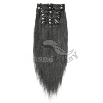 Přírodně černé vlasy - Clip in set, 10 ks, 50 cm, REMY, 160g (001B) Přírodně černé vlasy - Clip in set, 10 ks, 50 cm, REMY, 160g (001B)