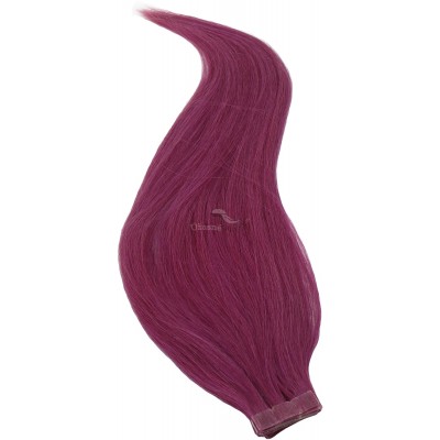 Fialové vlasy k prodloužení - Tape in REMY proužky, 50 cm (PURPLE), 20 ks Fialové vlasy k prodloužení - Tape in REMY proužky, 50 cm (PURPLE), 20 ks