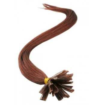 Mahagonové vlasy k prodloužení - keratin, 50 cm, 20 pramenů