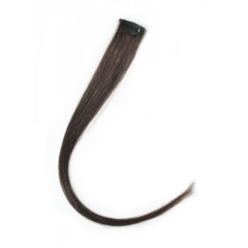 Nejtmavší hnědé vlasy k prodloužení - Clip-in proužky, 50 cm