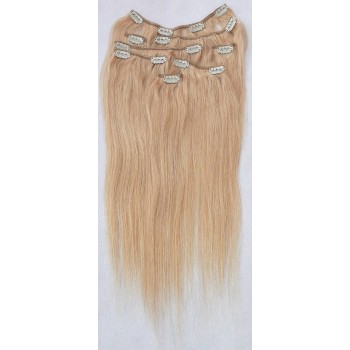 Tmavé blond vlasy k prodloužení - Clip in set, 8 ks, 50 cm (027)