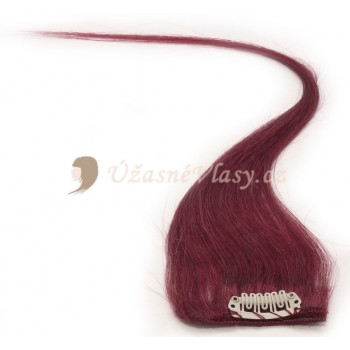 Burgundské vlasy k prodloužení - Clip-in proužky, 50 cm (BG)