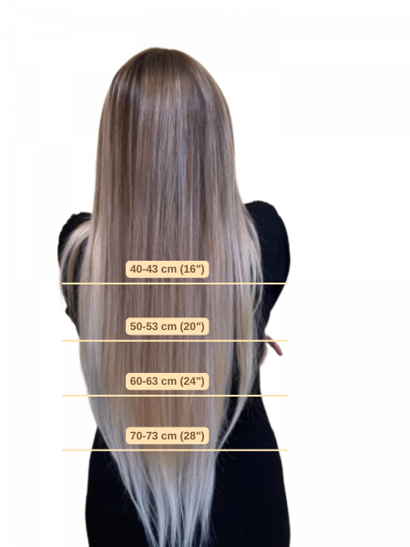 porovnání délek vlasů u clip in 