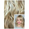 VLNITÉ DELUXE Clip in 50cm 200g REMY lidské vlasy - NEJSVĚTLEJŠÍ BLOND