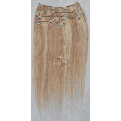 Melírované (tmavé/nejsvětlejší blond) vlasy - Clip in set, 8 ks, 50 cm (027/613) Melírované (tmavé/nejsvětlejší blond) vlasy - Clip in set, 8 ks, 50 cm (027/613)
