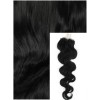 Vlnité micro ring vlasy, 50 cm 0,5g/pr., 50 pramenů - černé 