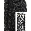 Kudrnaté micro ring vlasy, 50 cm 0,5g/pr., 50 pramenů - černé 