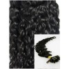 Kudrnaté vlasy na keratin, 50 cm 0,5g/pr., 50 pramenů - černá