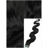 Vlnité vlasy k prodloužení tape in, 50 cm, 40 ks - černá