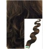 Vlnité vlasy k prodloužení tape in, 50 cm, 40 ks - STŘEDNĚ HNĚDÉ