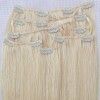 Platinové blond vlasy k prodloužení - Clip in set, 8 ks, 50 cm (060)