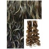 Kudrnaté vlasy k prodloužení tape in, 50 cm, 40 ks - TMAVÝ MELÍR