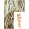 Vlnité micro ring vlasy, 50 cm 0,7g/pr., 50 pramenů - NEJSVĚTLEJŠÍ BLOND