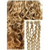 Kudrnaté micro ring vlasy, 60 cm 0,7g/pr., 50 pramenů - PŘÍRODNÍ BLOND