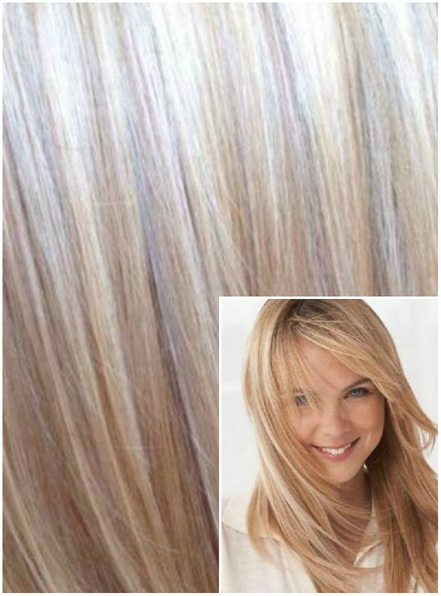 DELUXE Clip in 70cm 280g REMY lidské vlasy - PLATINOVÁ BLOND / SVĚTLE HNĚDÁ