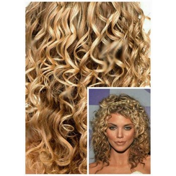 KUDRNATÉ DELUXE Clip in 50cm 200g REMY lidské vlasy - PŘÍRODNÍ BLOND 