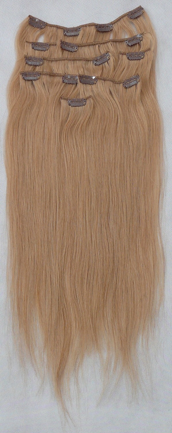 Popelavě blond vlasy k prodloužení - Clip in set, 8 ks, 50 cm (016)