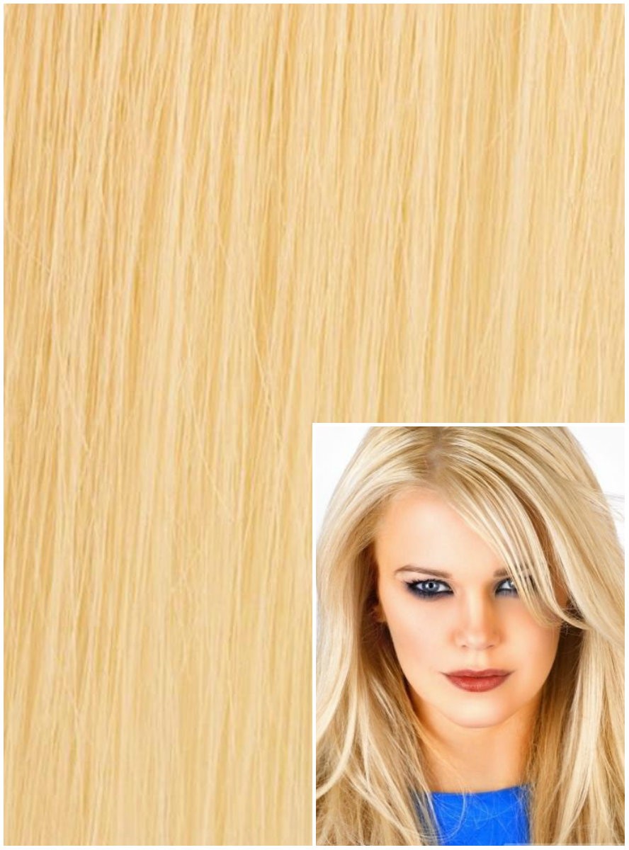 Clip in 40cm 100g REMY lidské vlasy - NEJSVĚTLEJŠÍ BLOND