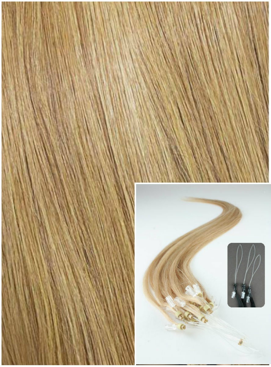 Micro ring vlasy, 40 cm 0,7g/pr., 50 pramenů - PŘÍRODNÍ BLOND