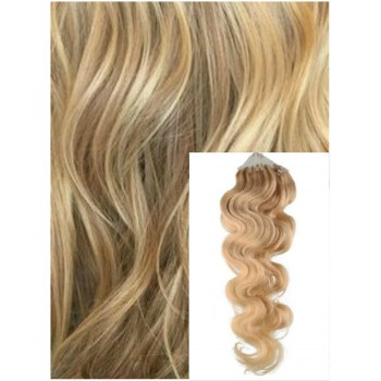 Vlnité micro ring vlasy, 50 cm 0,7g/pr., 50 pramenů - PŘÍRODNÍ BLOND