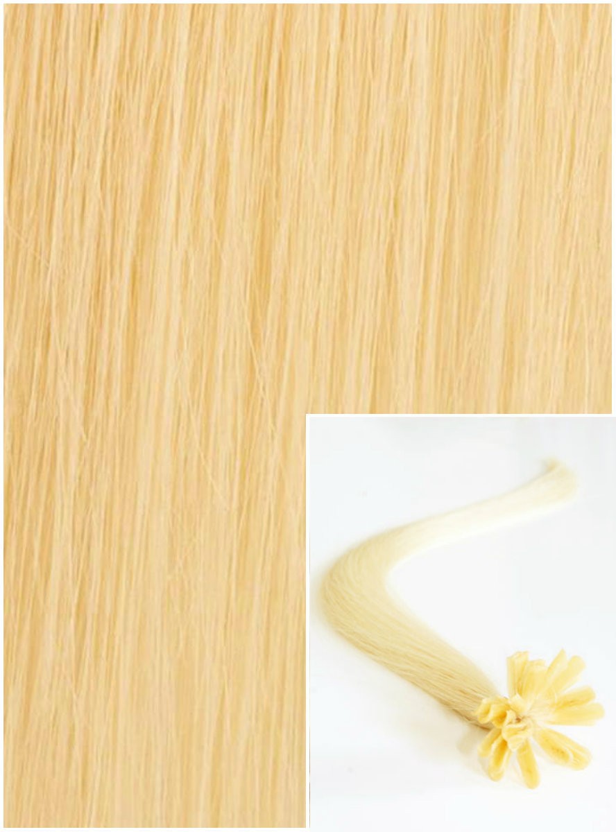 Vlasy na keratin, 40 cm 0,5g/pr., 50 pramenů - NEJSVĚTLEJŠÍ BLOND