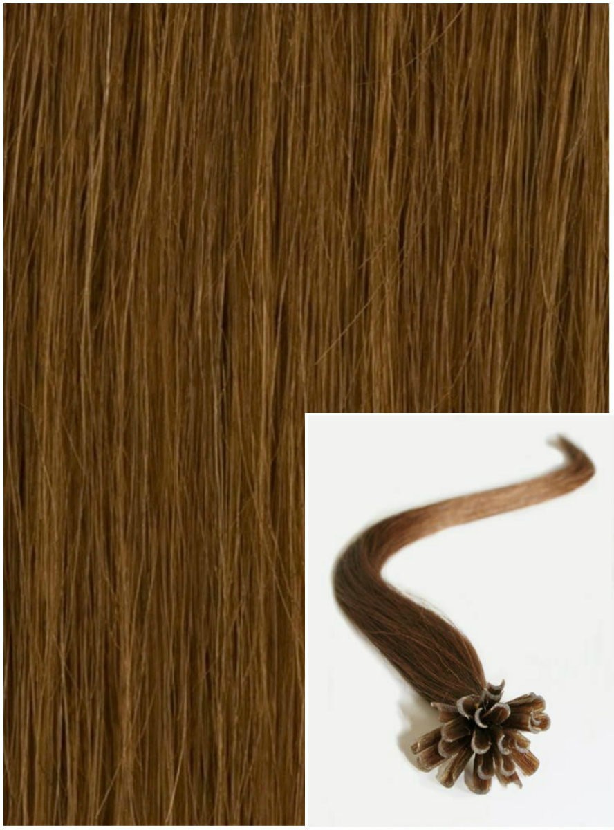 Vlasy na keratin, 60 cm 0,5g/pr., 50 pramenů - SVĚTLEJŠÍ HNĚDÉ