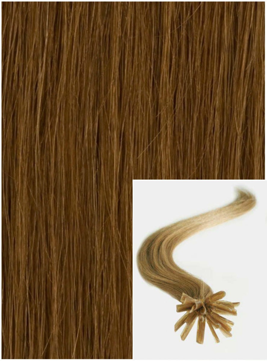 Vlasy na keratin, 60 cm 0,5g/pr., 50 pramenů - SVĚTLE HNĚDÉ