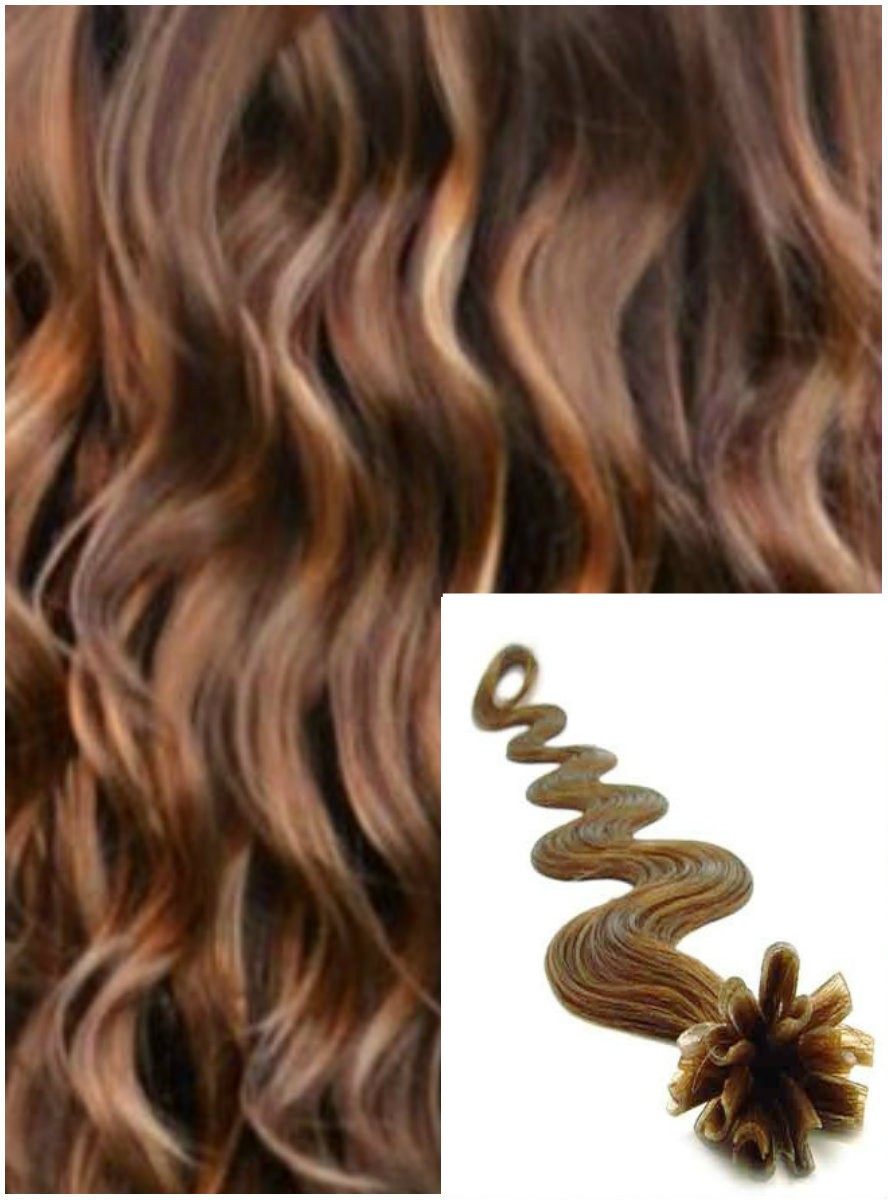 Vlnité vlasy na keratin, 60 cm 0,5g/pr., 50 pramenů - SVĚTLE HNĚDÉ