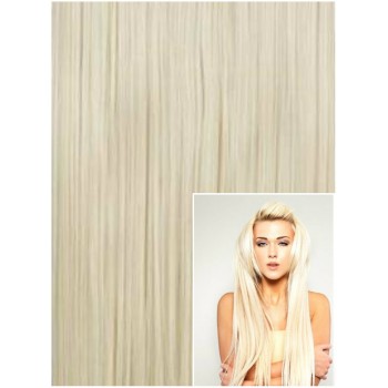 DELUXE Clip in 50cm 200g REMY lidské vlasy - PLATINOVÉ